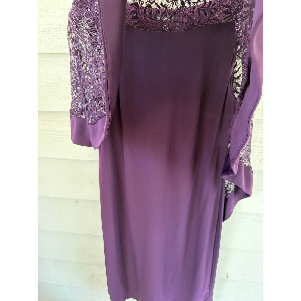 Roz & Ali Purple Sequin Dress Size 8 Elegant Cocktail Party Wedding Guest - Picture 5 of 9